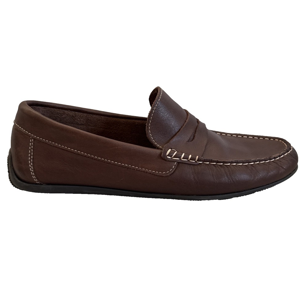 Sandro Driving Moccasins Men 10.5 Brown Leather Penny Loafers Slip On